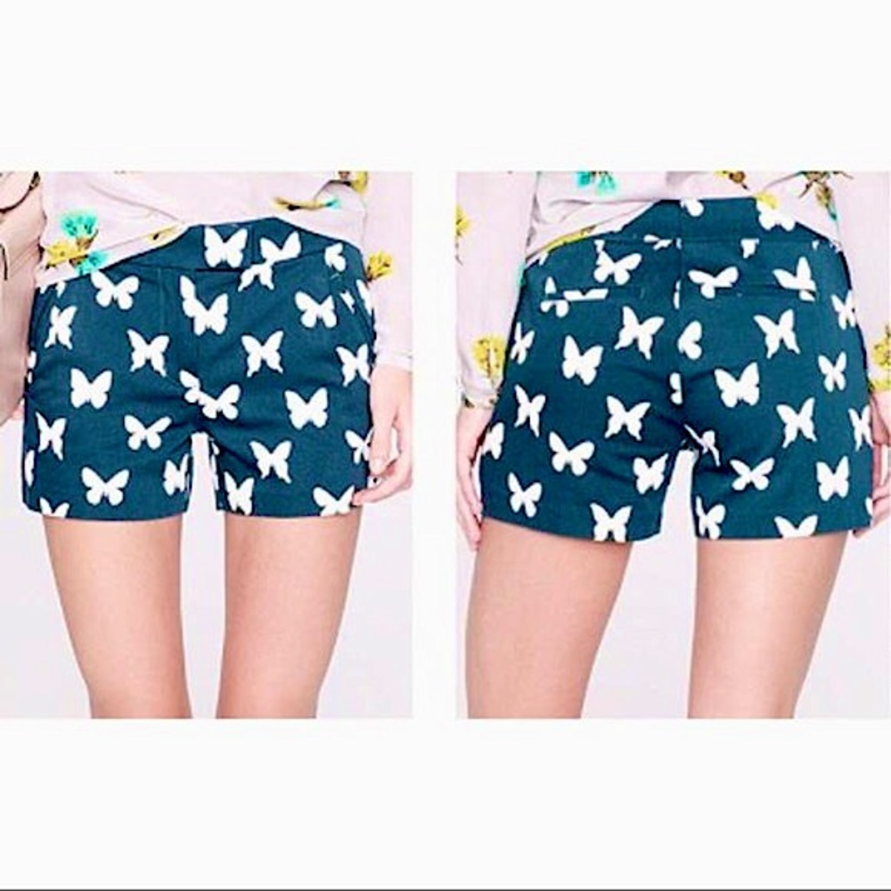 J Crew Butterfly Emerald Green Shorts Women’s 12